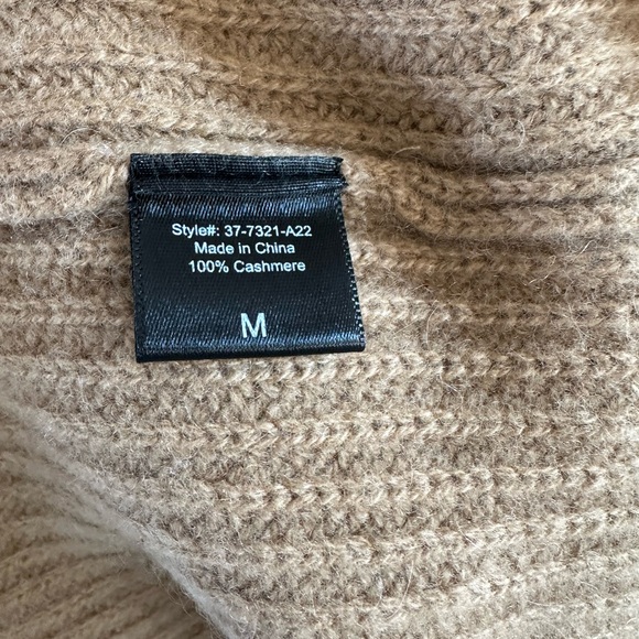 Jenni Kayne Cashmere V Neck Tan Cardigan Sweater relaxed fit over size sweater - Picture 8 of 10